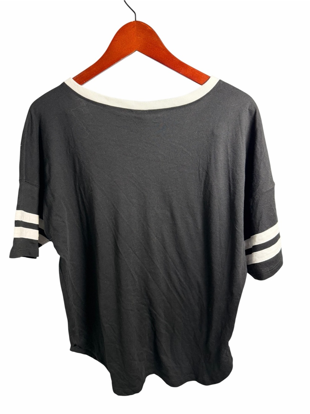 PINK Victoria's Secret Black V-Neck Wisconsin Graphic Tee with White Trim - Picture 2 of 7